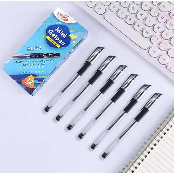 

ID PULPEN GEL 0.5 MM ESCO GELPEN ISI 12 PCS TINTA HITAM