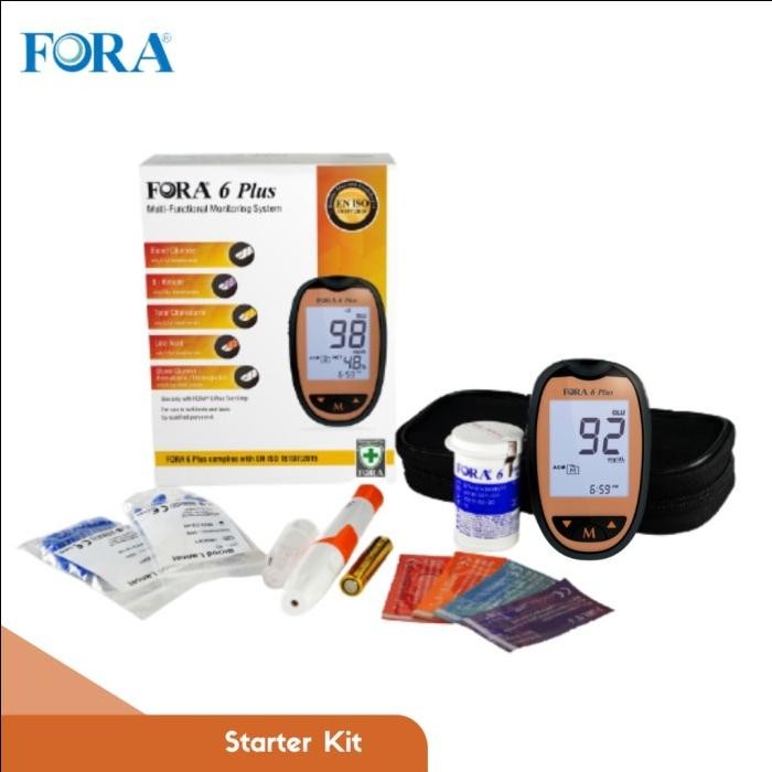 Alat Cek Darah 6in1 Multi 6 Parameter FORA Gula Kolesterol UA Keton HB