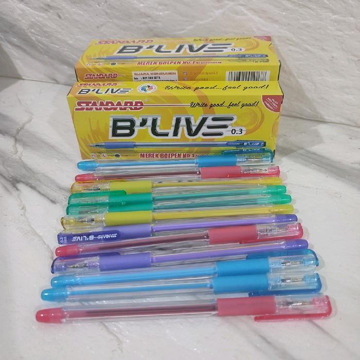 

ID PULPEN STANDARD B'LIVE 0.3 ISI 12 PCS MURAH B'LIVE WARNA HITAM DAN BIRU