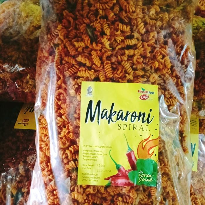 

MAKRONI SPIRAL DAUN JERUK SNACK FOOD 1KG NOODLES