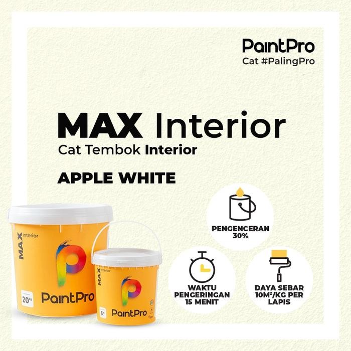 Senja_Craft Paintpro Max Interior Apple White Cat Tembok 5 Kg & 20 Kg