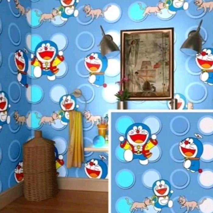 Senja_Craft Wallpaper Dinding Sticker Dinding Kamar Anak Motif Doraemon