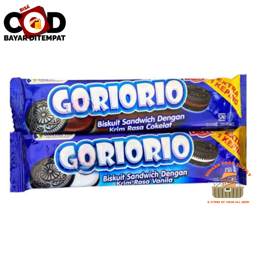 

[ BERKAH ] Deo Goriorio Renceng lsi 10x24gr Biscuit Sandwich Vanila Cokelat Mix Vanila Biskuit Lapis lsi Krim Snack Cemilan Anak Murah Halal