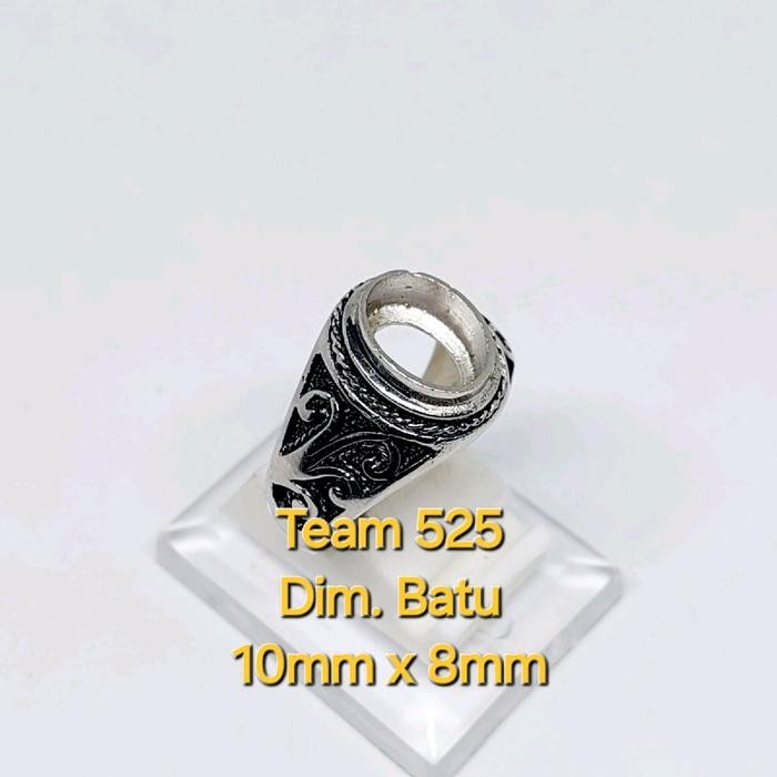 Ring emban alpaka super dim 10x8 tanam ukir ukiran bali pengikat ring cincin batu akik eceran kodian