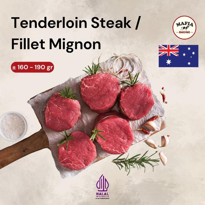 

BeliSkrg,KirimHariini- Tenderloin Steak Australia Grade A / Has Dalam / Fillet Mignon