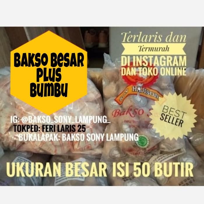 

BeliSkrg,KirimHariini- Bakso Sony / Son Haji Lampung Ukuran Besar + Bumbu Siap Saji