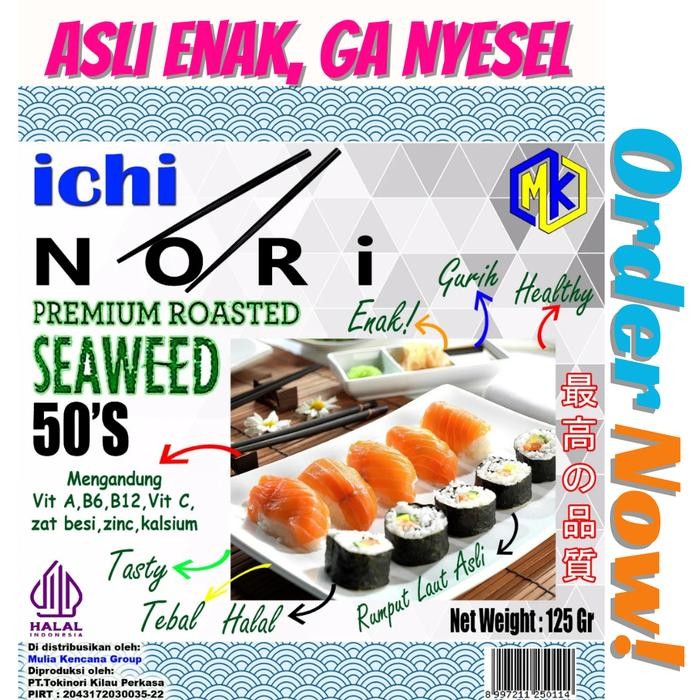 

PastikanDikirimLgsg- ICHI NORI SUSHI NORI 50 SHEET RUMPUT LAUT SEAWEED