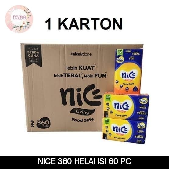 TISU TISSUE NICE FACIAL TISSUE 180 sheet 2ply 1 DUS ( isi 60)