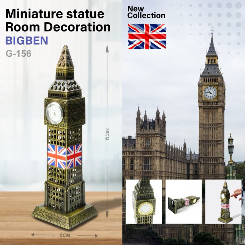big ben london menara jam miniatur negara pajangan