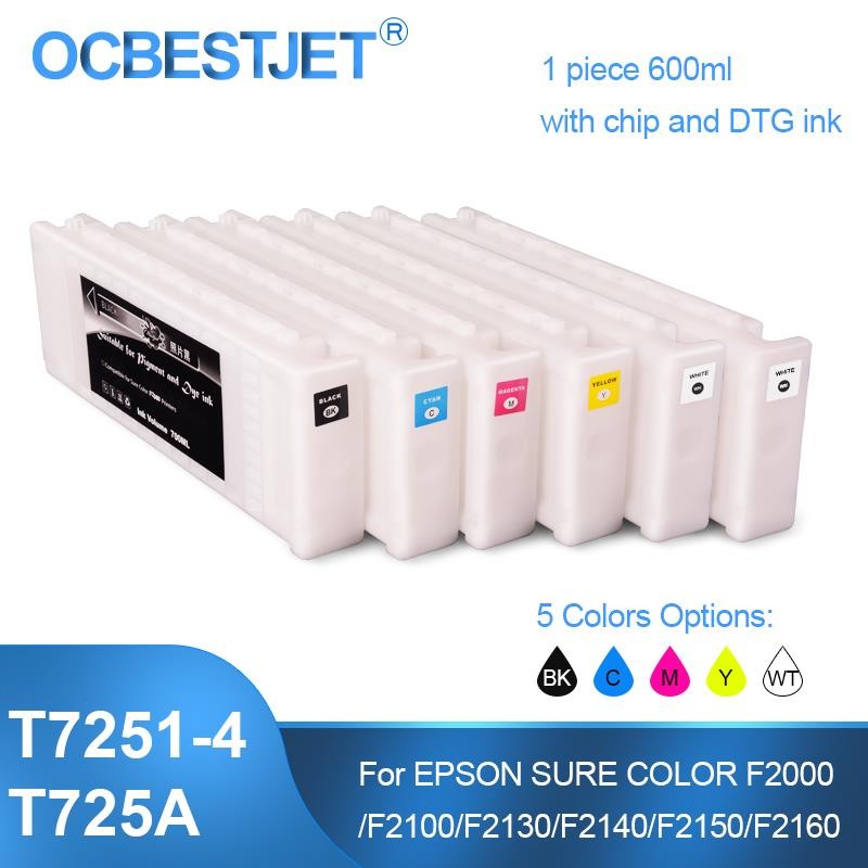Top For Epson SureColor F2000 F2100 F2150 F2160 T7251-T7254 T725A T7251 Compatible Ink Cartridge Fil