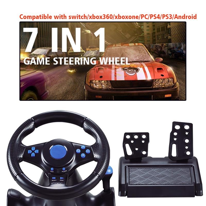 Top: DATA FROG Steering Wheel for  Switch PC PS3 PS4 Xbox 360 android 180 Degree Steering Wheel Vibr