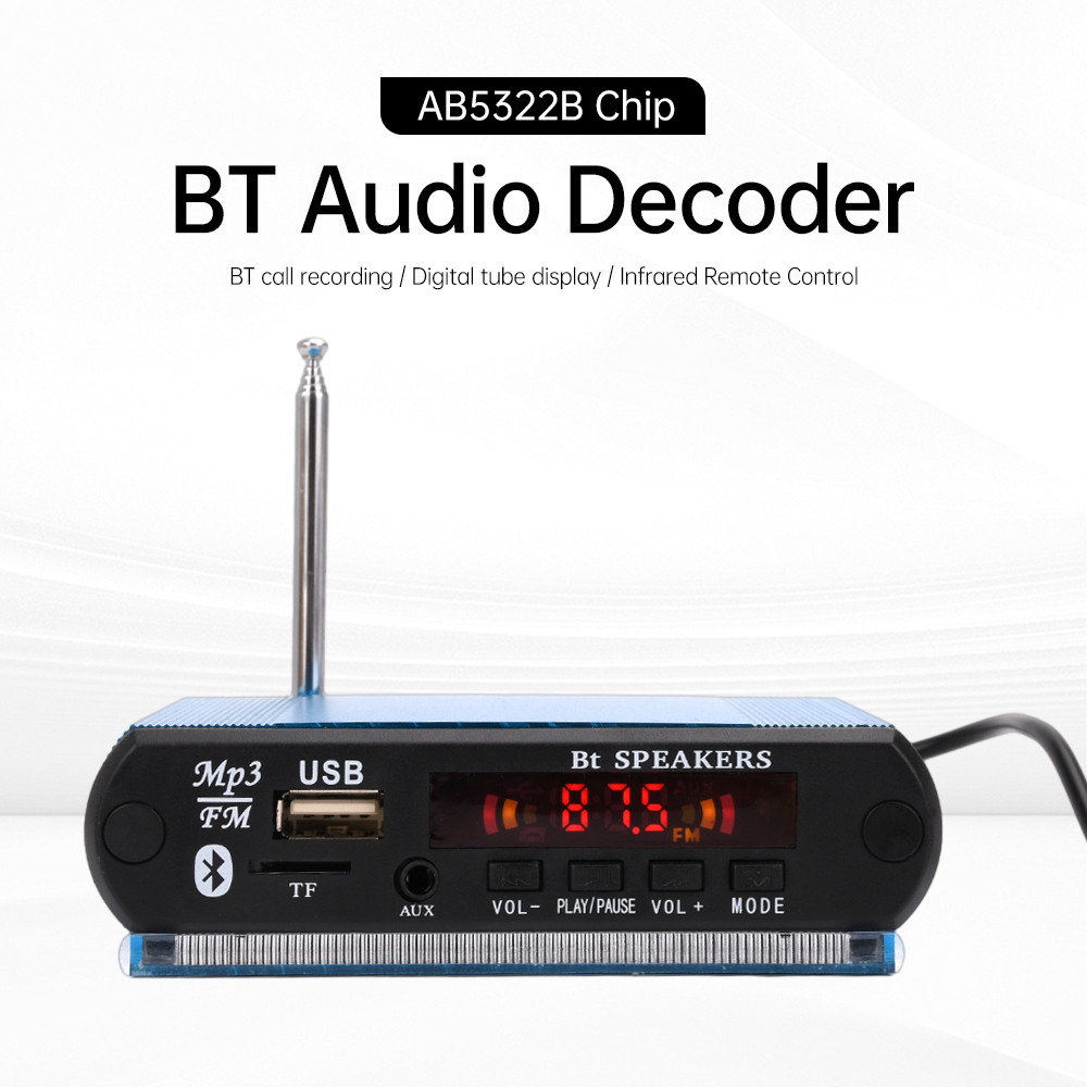 MP3 Decoder Bluetooth Module Car Speaker Decoder With Recording Support USB FM TP LINE IN Audio Modu