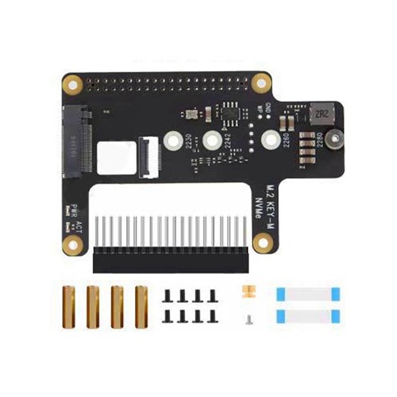 X1015 For Raspbery Pi 5 Expansion Board PCIE To M.2 NVME SSD Adapter Board Support Nvme M.2 SSD Hail