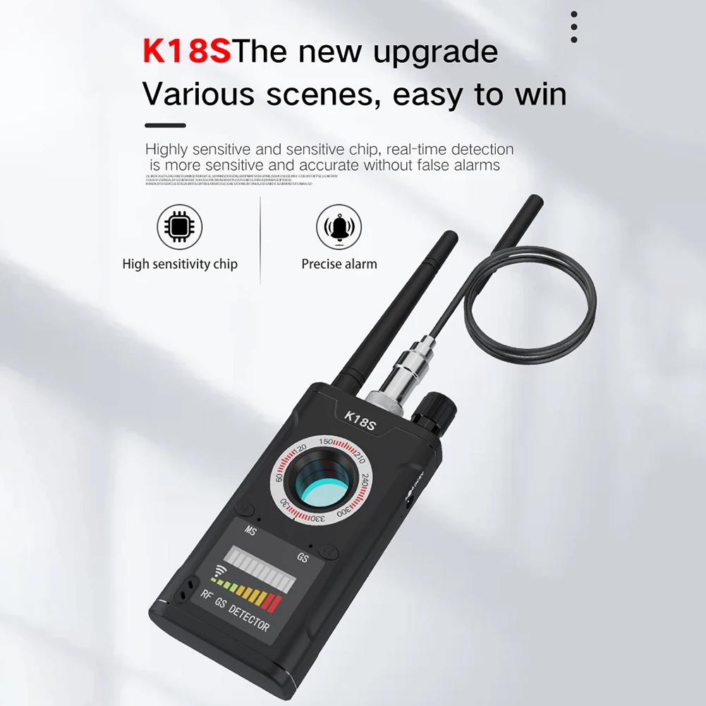 K18S Anti Spy Detector,Bug Detector,RF Detector Scanner Device GPS Detector for GPS Tracker Listenin