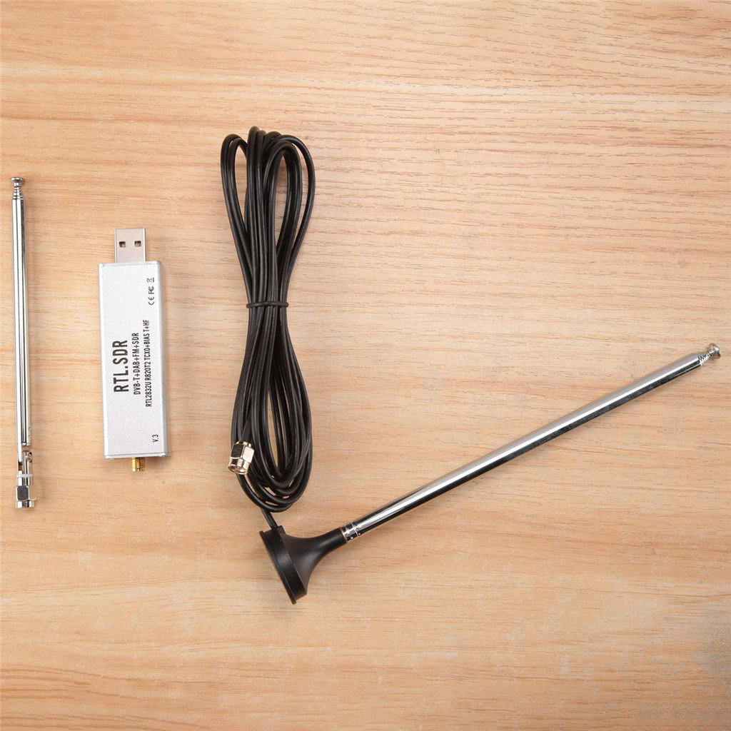 Beauty RTL-SDR R820T2 V3 RTL2832U Tuner + Telescopic Antenna Tuner + Antenna Base