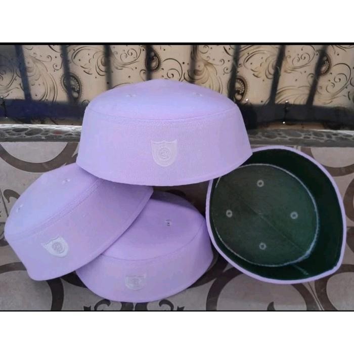 Elhaz- Peci Malaysia Songkok Peci Abdul Karim Putih Ori Lokal Bordir Muslim Nyaman Tebal