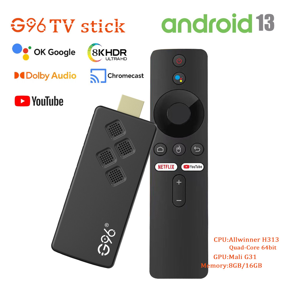 Global Version ATV android 13.0 8k smart TV Stick voice control Dual 2.5G5G Wifi Multi Language 2GB 