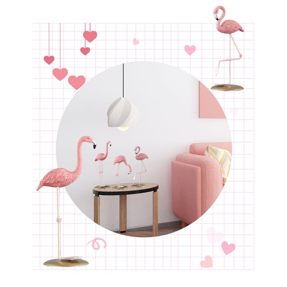 (PJ-04) PAJANGAN FLAMINGO / PAJANGAN MEJA FLAMINGO / DEKORASI KAMAR / PATUNG FLAMINGO / FIGURE
