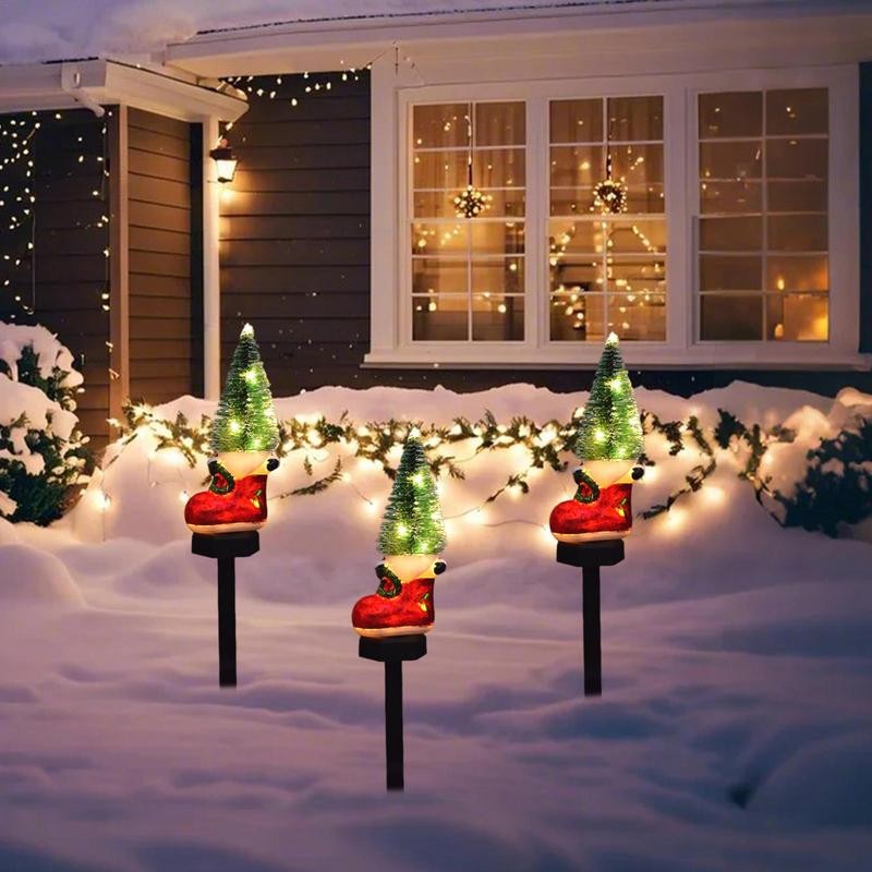 Solar Christmas Lights Outdoor Christmas Tree Boot Outdoor Solar Lights Solar Path Lights Waterproof