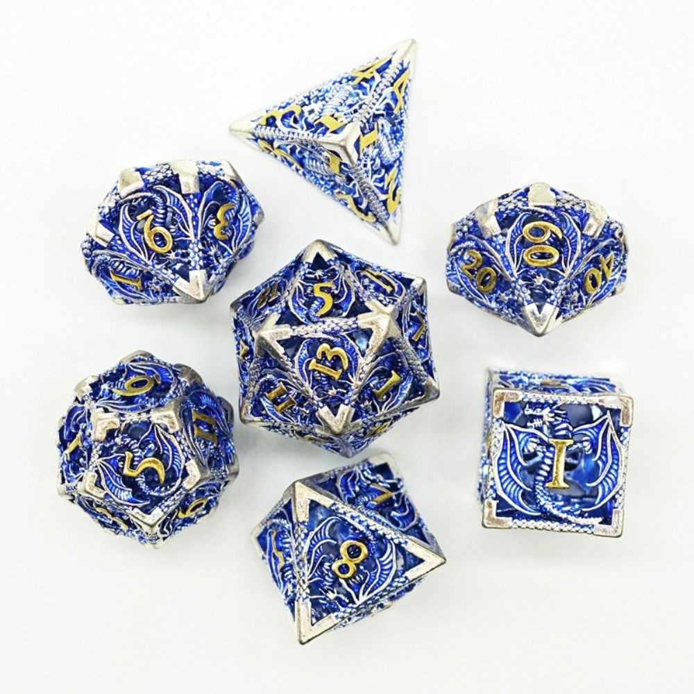 New Metal DND Dice Gold Silver Bronze Polyhedron Dice Set Metal Dice Entertainment Game