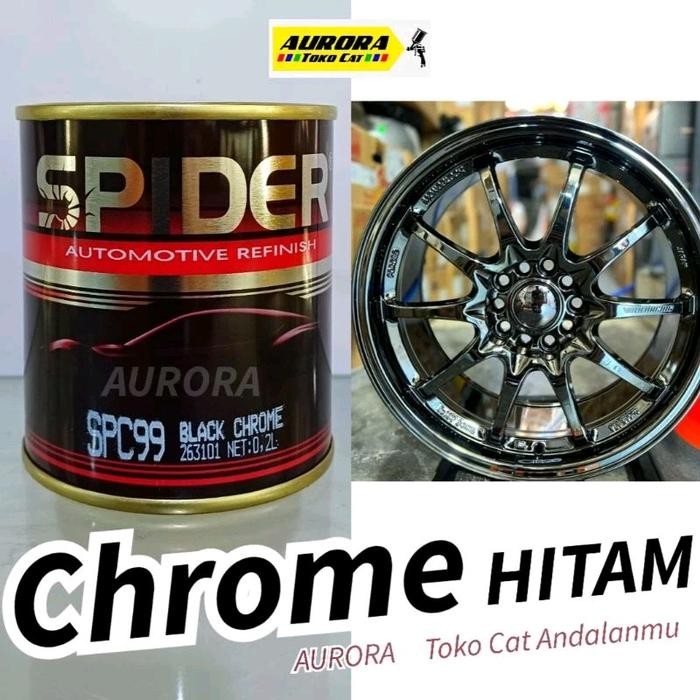 Cat Black Chrome Spider Crom Hitam Krom