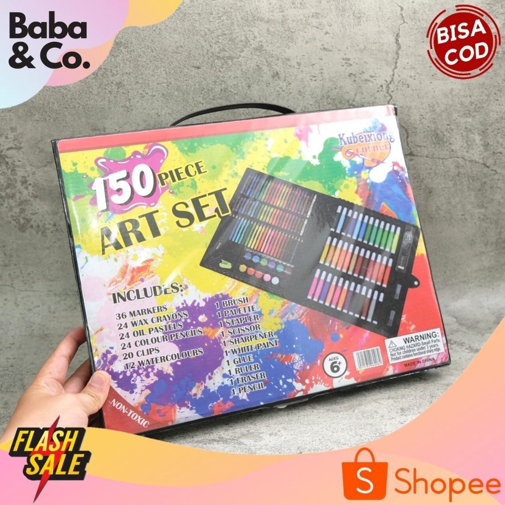 

KRAYON PAKET 150 IN 1 ART SET KUBEIXIONG KERAYON PENSIL WARNA WATER COLOUR SET MEWARNAI ALAT TULIS