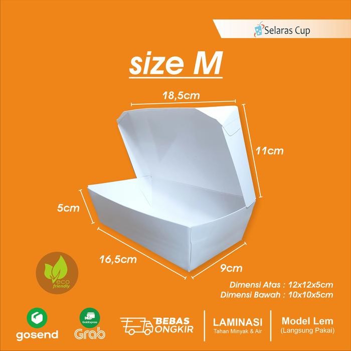 paper lunch box ivory laminasi box catering nasi kotak lunchbox custom