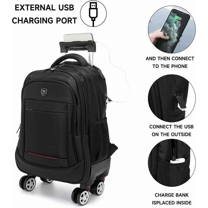 Polo Power Tas Ransel Troli Import Backpack Troly Ransel Koper Import