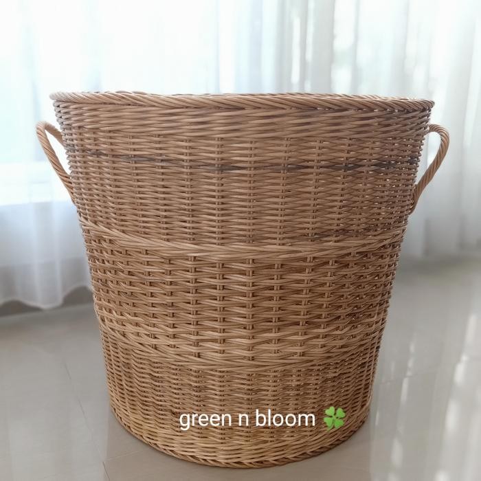 keranjang laundry rotan besar serbaguna