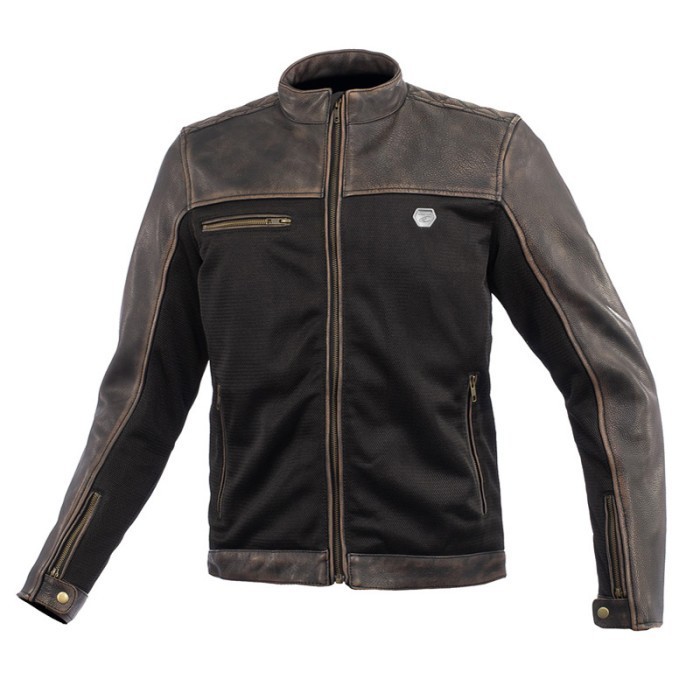 Jaket Motor Komine JK-166 Leather Jacket With Mesh Brown Original Touring