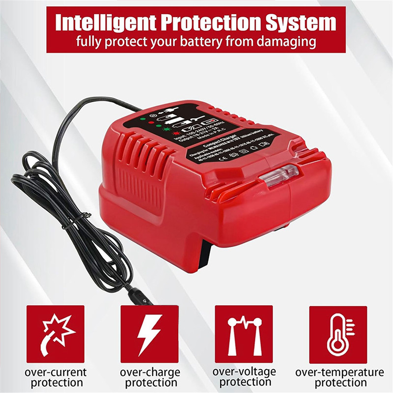 AC 12V/24V Li-ion Battery Mini Compact Car Vehicle Charger for Milwaukee for M18 18V Lithiumy Ion Ba
