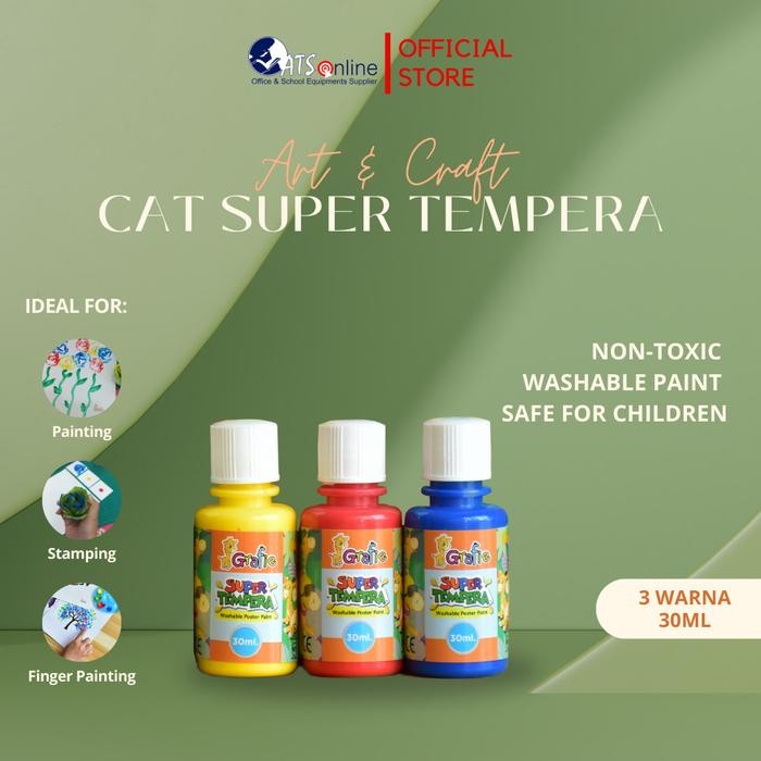 

PROMO! Cat Finger Painting Grafie Super Tempera 3 warna 30 ml