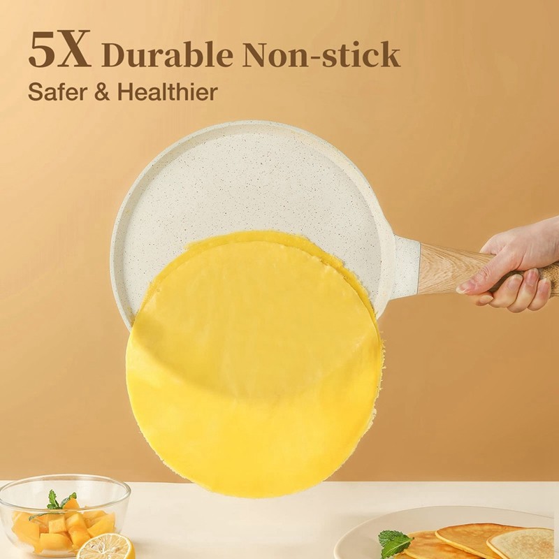 Crepe Pan Pancake Pan, Nonstick Granite Egg Pan Omelette Pan, Crepe Maker Pan Dosa Pan, Tortillas Fl