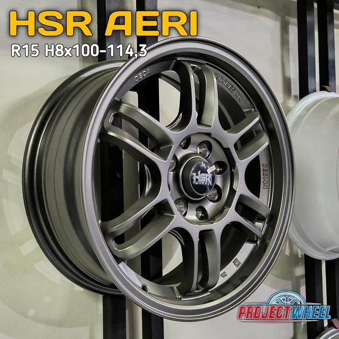 Velg HSR ring 15 tipe AERI R15 Grey - velg racing SNI Lokal - HSR WHEEL PROJECT WHEEL
