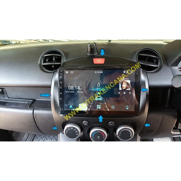 Android 9inch Mazda 2 + Kamera Parkir