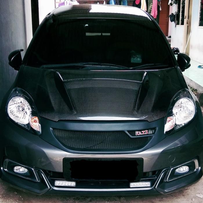 kap mesin carbon kevlar mobilio/brio