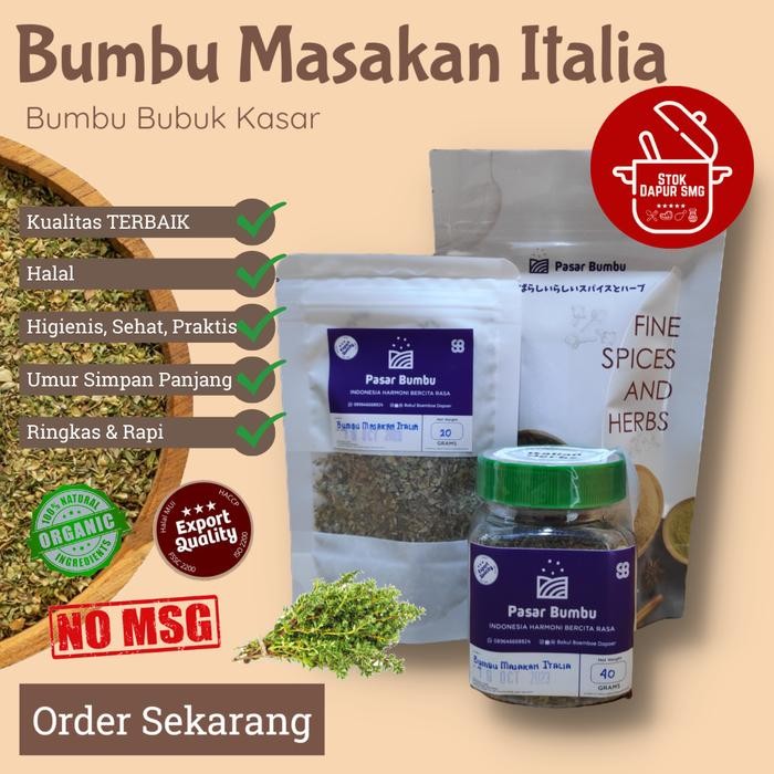 

><><><] Pasar Bumbu Italian Mix Herbs Seasoning / Bumbu Masakan Italia Pouch Refill 20gr 50gr 100gr