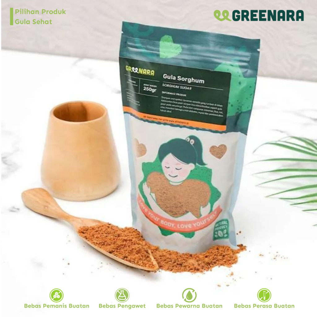 

Greenara Natural Sweetener Sorghum Sugar 250gr / Gula Sorghum / Pemanis Alami