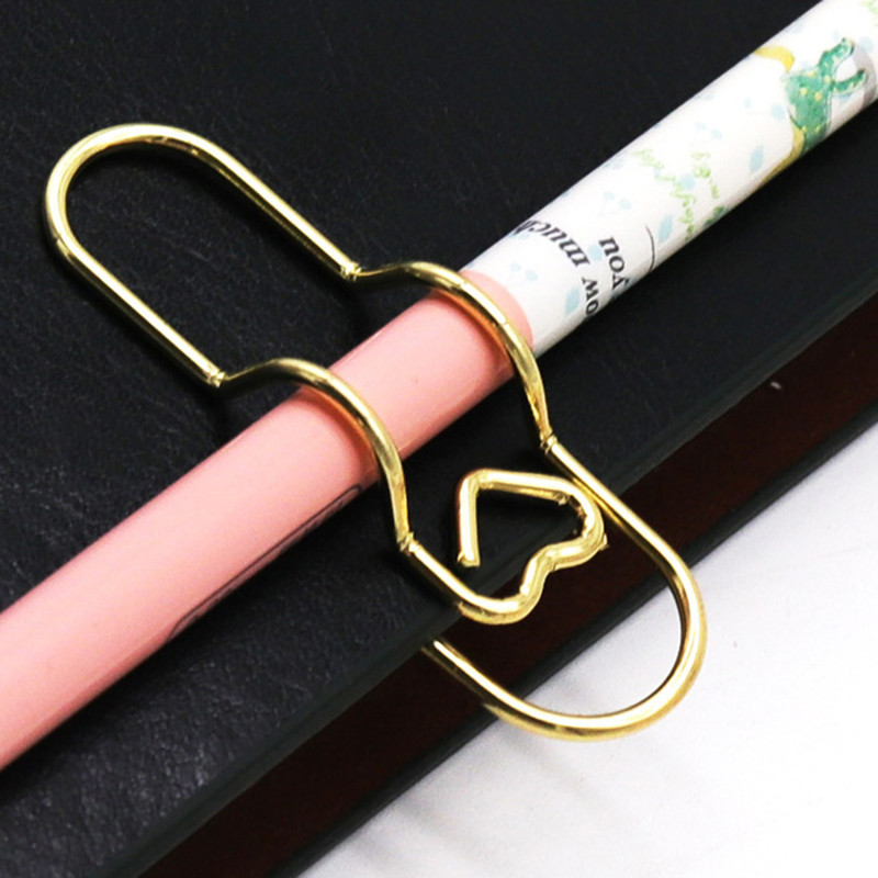 

15Pcs/Set Love Model Paper Clip Metal Bookmark Photo Flipchart Memo Ticket Holder Office School