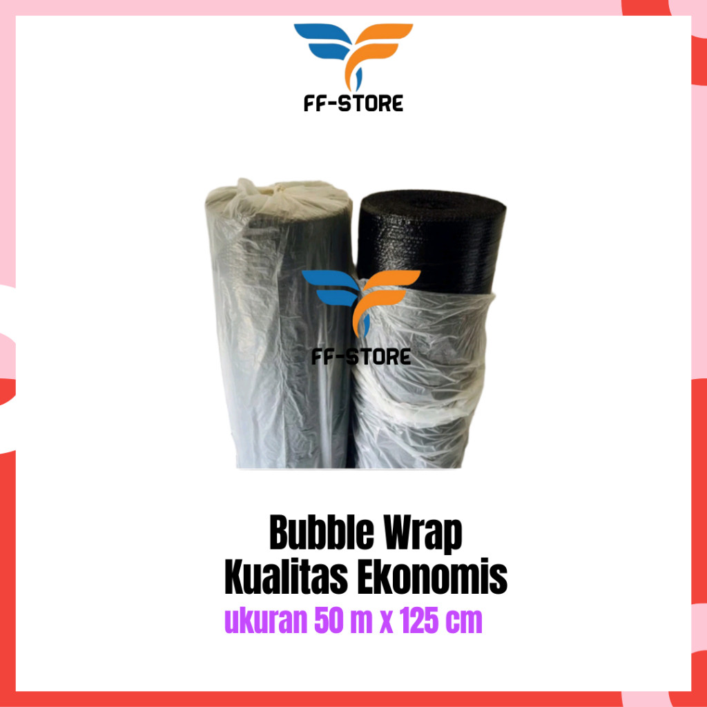 

[Instant] Bubble Wrap 50X125 Bubble Warp Buble Wrap Bandung Hitam Bening Pembungkus Plastik Bubble