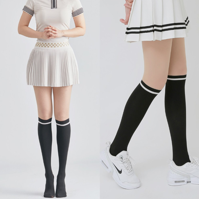 DONATI Crotchless Two Tone Golf Stocking Stripe 15D 80D Non Slip - Stocking Golf Wanita