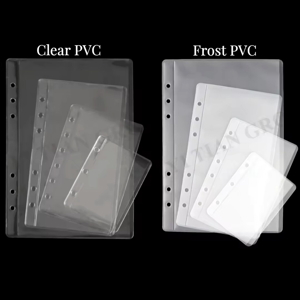 

30Pcs Mini A7 A6 A5 Binder Pockets Side Loading Clear Frost Pouch Zipless Loose Leaf Pocket Journal