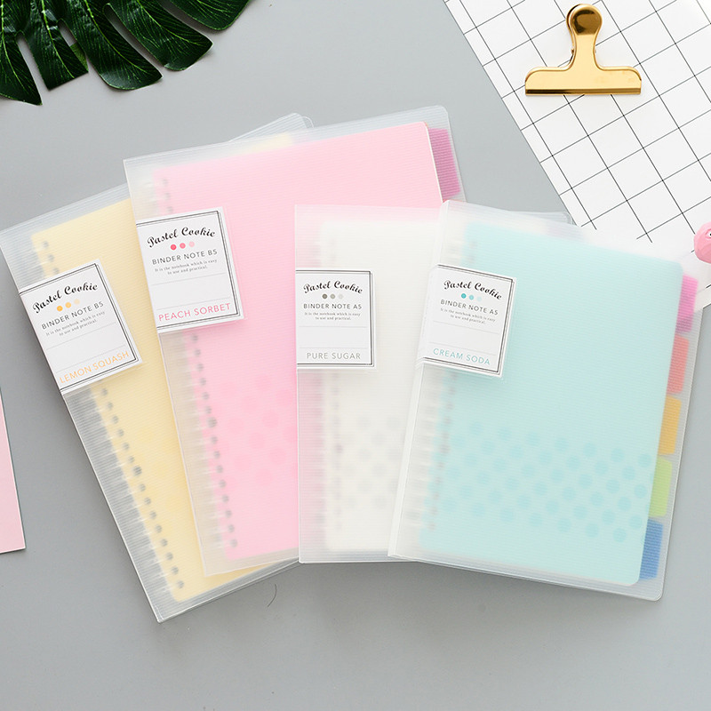 

1Pc Kokuyo Loose Leaf Notebook Pastel Cookie New Lambency Series Plaid Ring Binder Notebook Inner