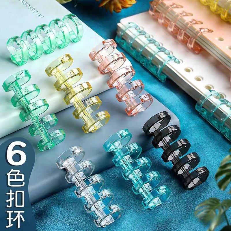 

Loose Leaf 5 Holes Plastic Ring A4 A5 A6 Binder For Notebooks Stationery