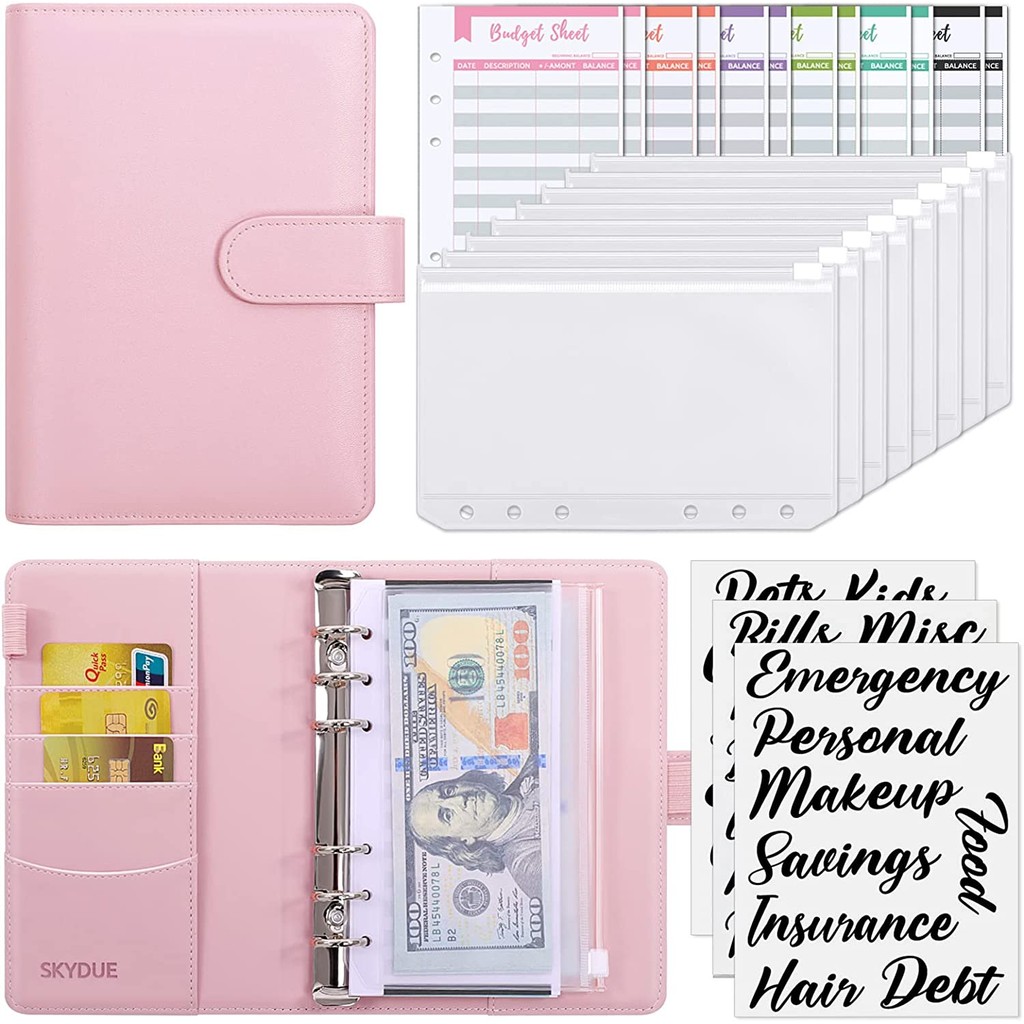 

A6 Budget Binder With Cash Envelopes & Expense Budget Sheets,Money Binder With Cash Envelopes For