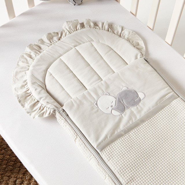 Babyshop Giggles Bear Applique Nest Bag with Frill Detail