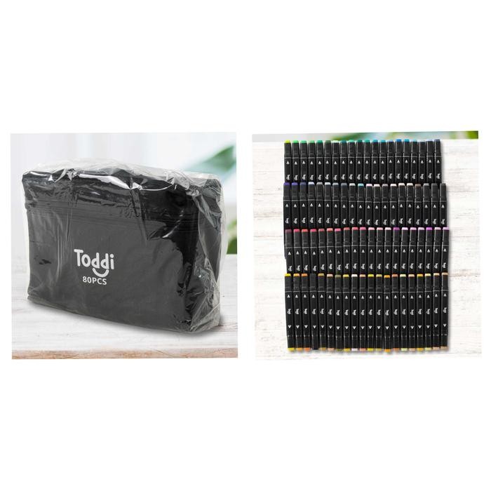 

Spidol Dual Side Fine Art Brush Pen Art Marker 80 Color Merek Toddi #Gratisongkir