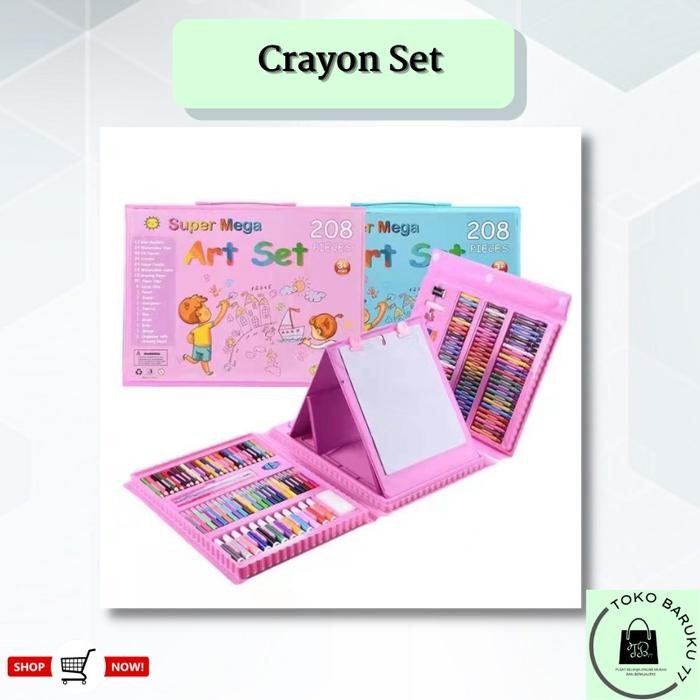 

Pensil Warna Crayon Set 208 Pcs Alat Menggambar Mewarnai Anak Board Paper Markers #Gratisongkir