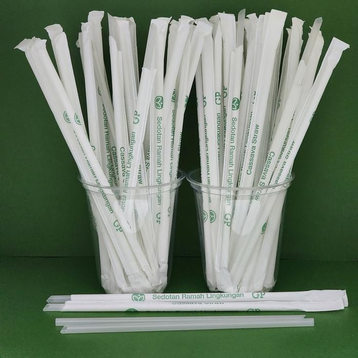 Cassava Straw /Sedotan Cassava Runcing 6Mmx20Cm Wrap Paper ( 250 Pcs)