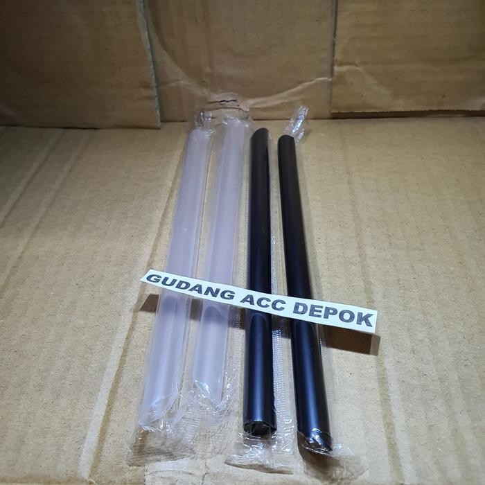 Pipa Sedotan Plastik 12Mm 21Cm Bubble Boba Cochoc Steril Runcing Lurus